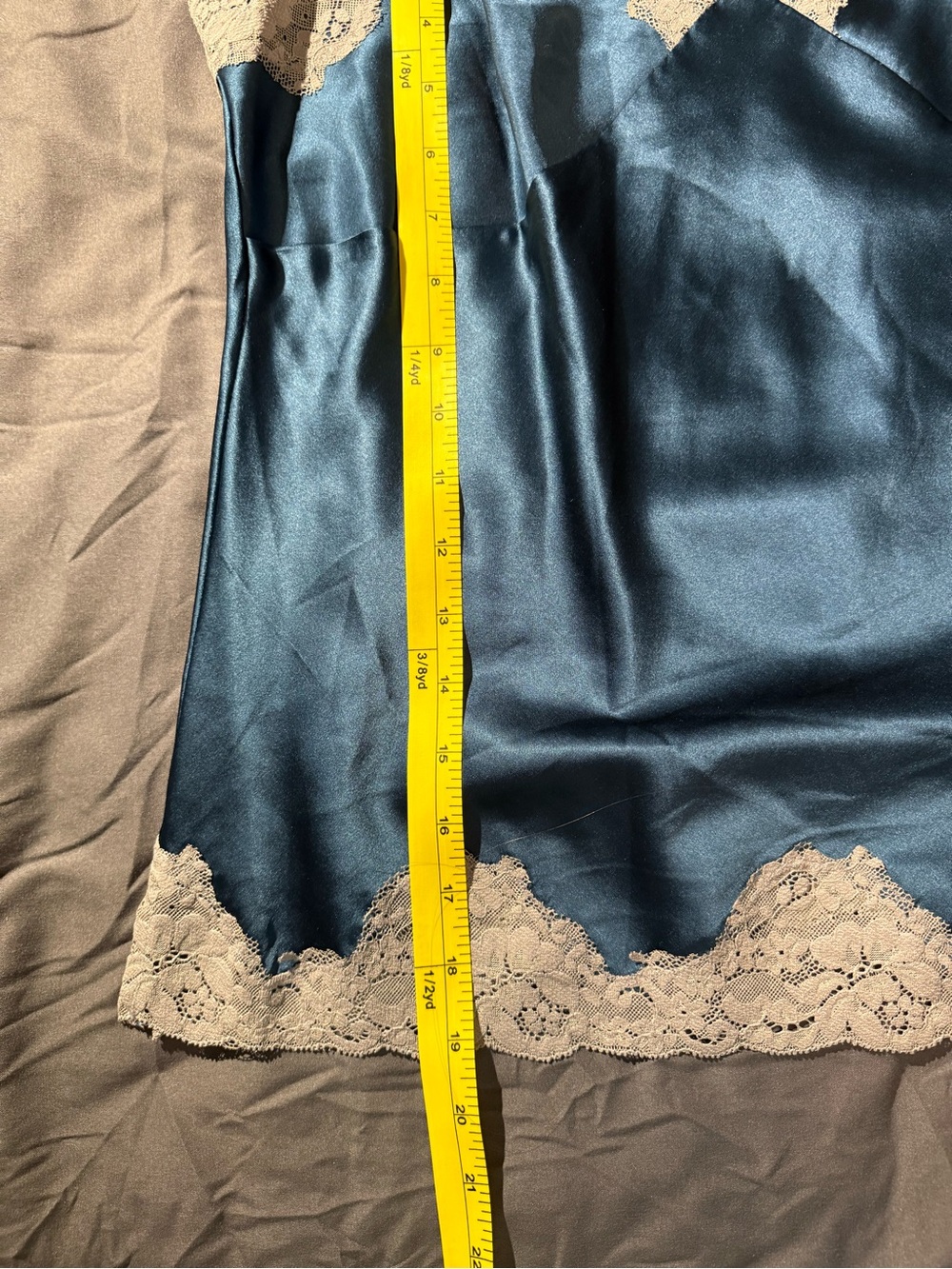 Vintage Express Turquoise Lace Trim Cami Top Size L | Y2K Babydoll - Picture 11 of 11